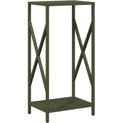 vidaXL Rastrelliera per Legna da Ardere Verde Oliva 34x25x70 cm