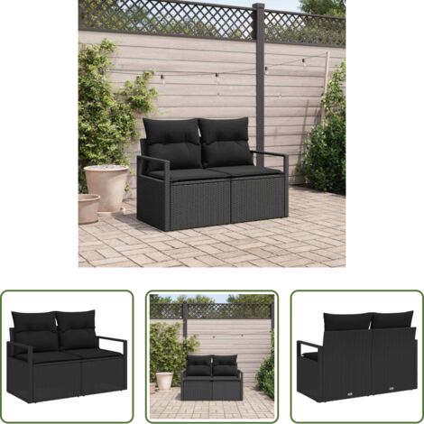 vidaXL Ratán sintético -  Sofá de jardín con cojín 120 x 62 x 69 cm. ratán sintético
