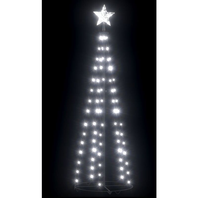 

Árbol de cono de Navidad blanco frío 84 LED adorno 50x150 cm - Vidaxl