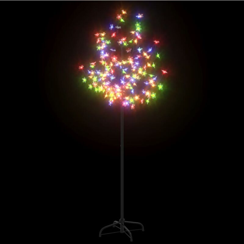 

Árbol de Navidad 120 LEDs de colores flores de cerezo 150 cm - Negro - Vidaxl