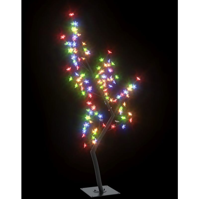 

Árbol de Navidad 128 LEDs de colores flores de cerezo 120 cm - Negro - Vidaxl