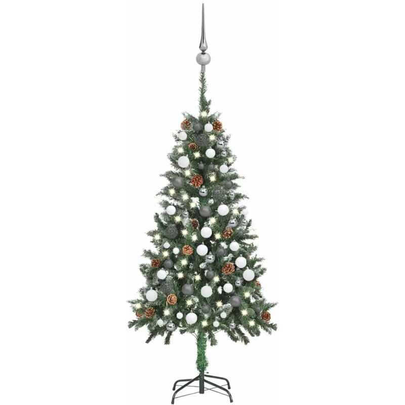 

Árbol de Navidad artificial con LED bolas y piñas 150 cm - Vidaxl