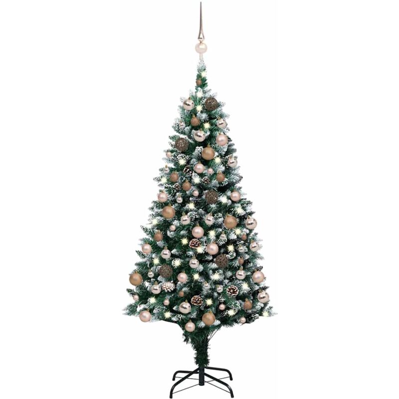 

Árbol de Navidad artificial con LED bolas y piñas 150 cm - Vidaxl