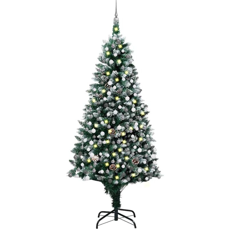 

Árbol de Navidad artificial con LED, bolas y piñas 240 cm - Vidaxl