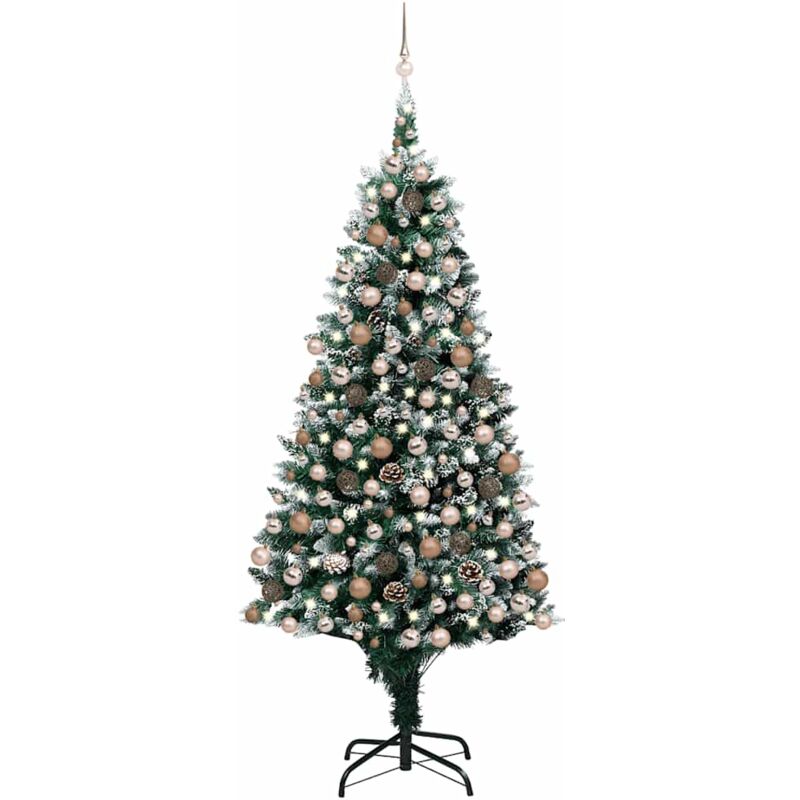 

Árbol de Navidad artificial con LED, bolas y piñas 240 cm - Vidaxl