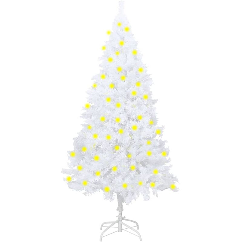 

Árbol de Navidad artificial con LED ramas gruesas blanco 150 cm - Vidaxl