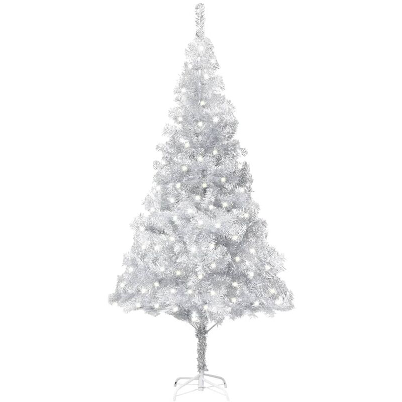 

Árbol de Navidad artificial con LED soporte plateado PET 240 cm - Vidaxl