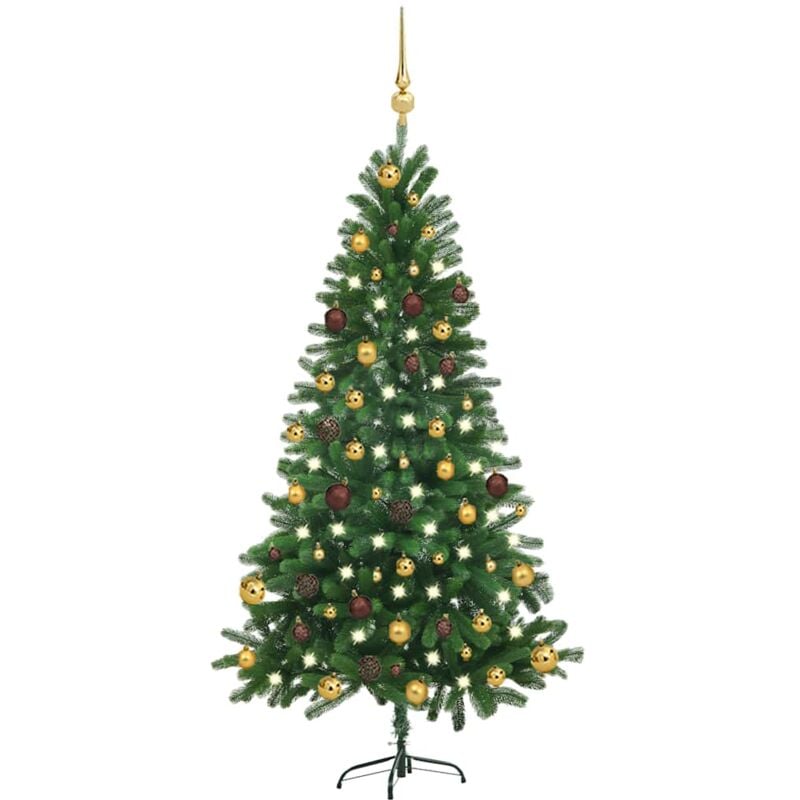 

Árbol de Navidad artificial con LED y bola verde 150 cm - Vidaxl