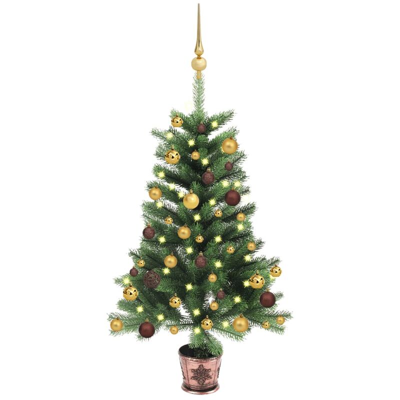 

Árbol de Navidad artificial con LED y bola verde 90 cm - Vidaxl