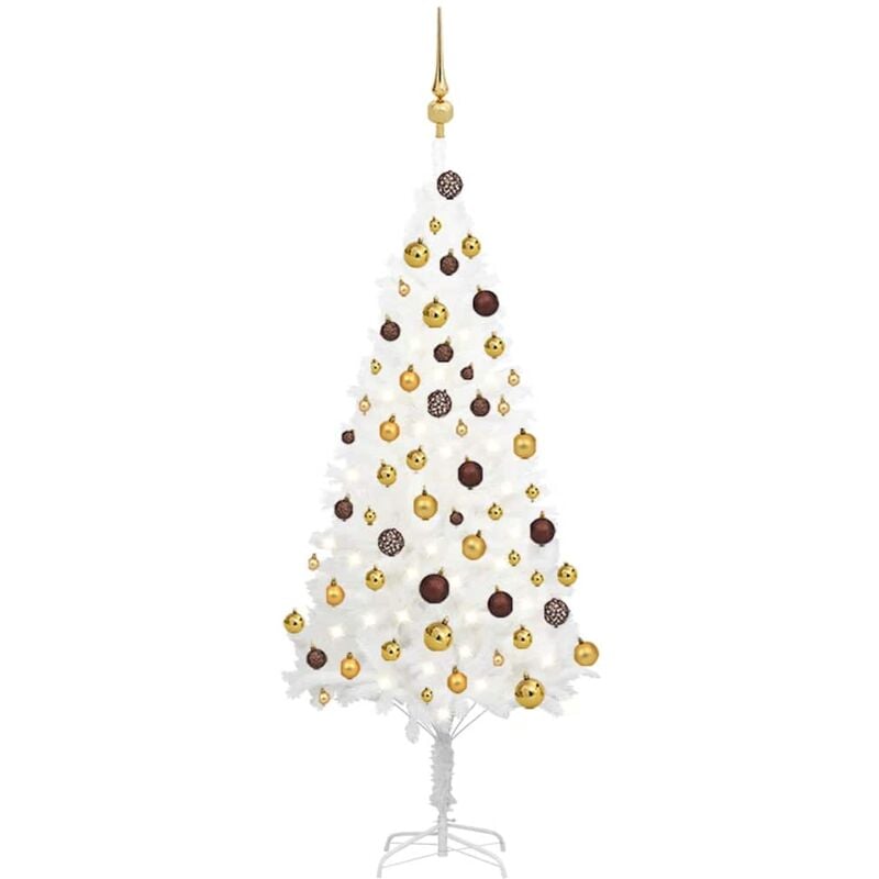 

Árbol de Navidad artificial con LED y bolas blanco 120 cm - Vidaxl