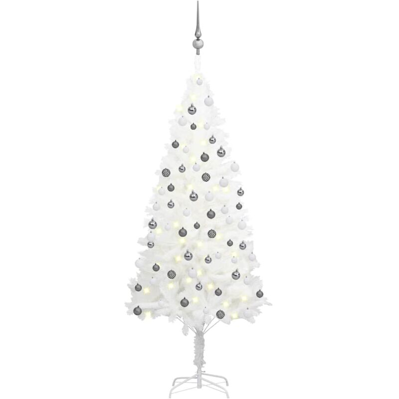 

Árbol de Navidad artificial con LED y bolas blanco 150 cm - Vidaxl