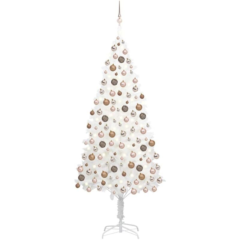 

Árbol de Navidad artificial con LED y bolas blanco 210 cm - Vidaxl