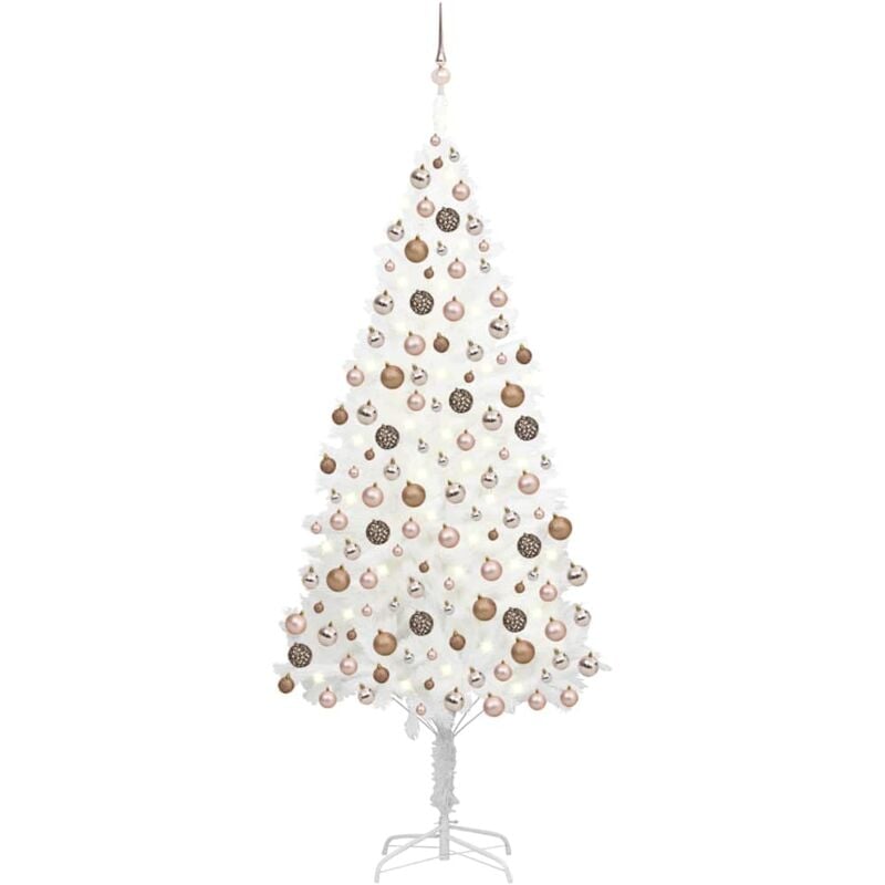 

Árbol de Navidad artificial con LED y bolas blanco 240 cm - Vidaxl