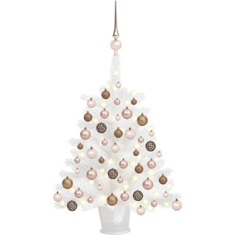 

Árbol de Navidad artificial con LED y bolas blanco 65 cm - Vidaxl