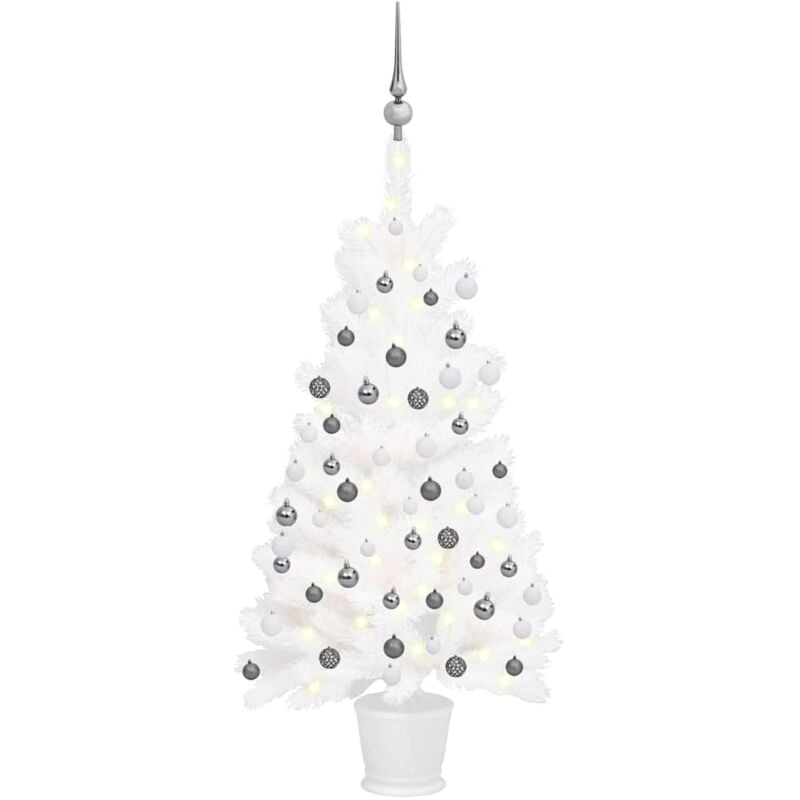 

Árbol de Navidad artificial con LED y bolas blanco 90 cm - Vidaxl