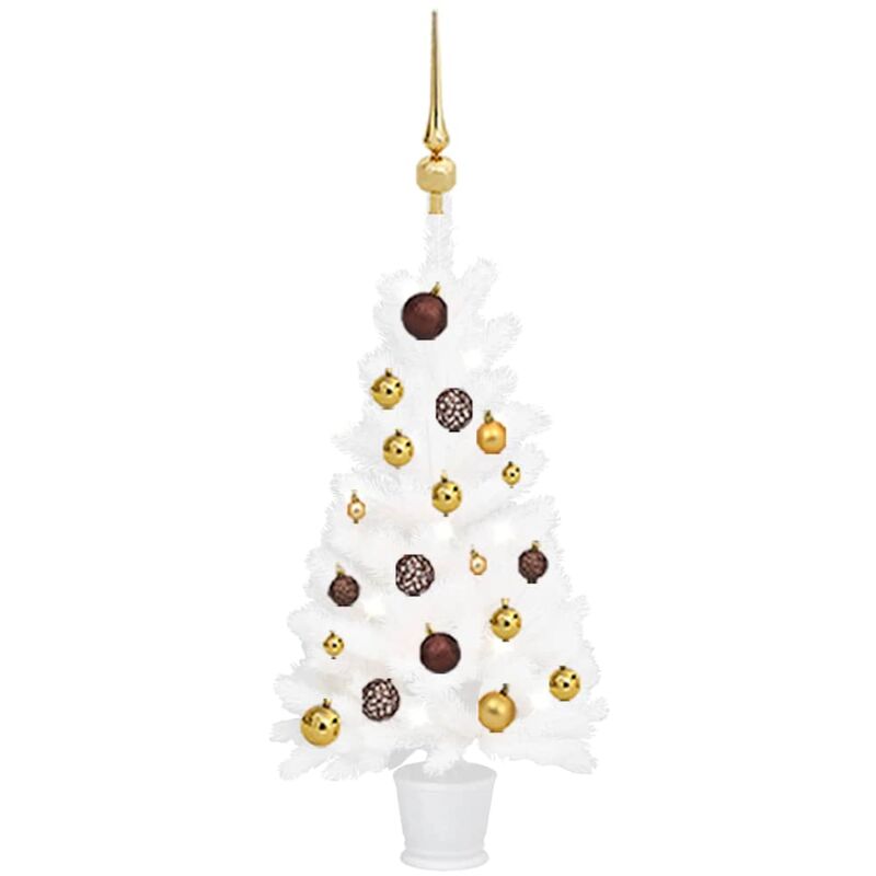 

Árbol de Navidad artificial con LED y bolas blanco 90 cm - Vidaxl