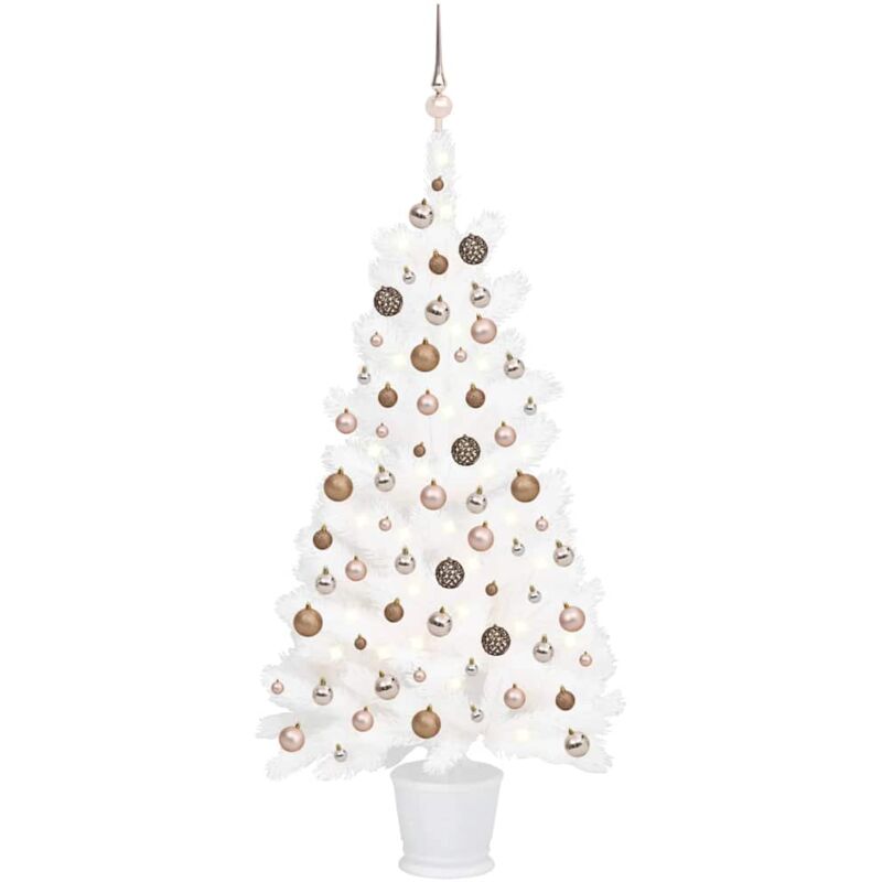

Árbol de Navidad artificial con LED y bolas blanco 90 cm - Vidaxl