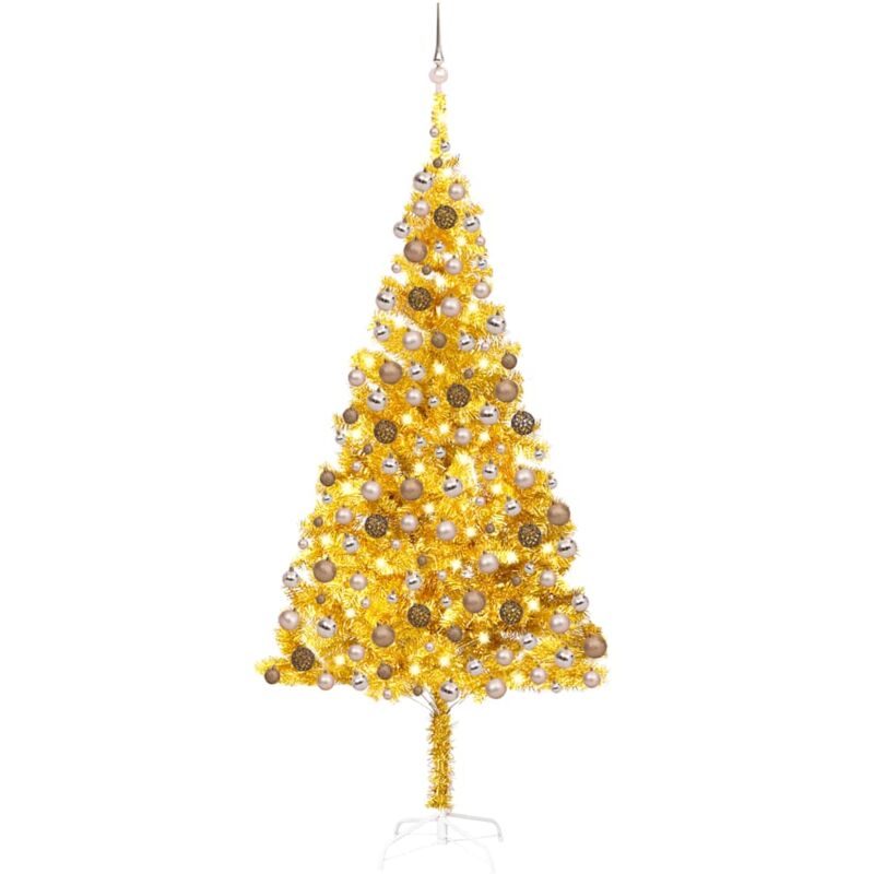 

vidaXL Árbol de Navidad artificial con LED y bolas PET dorado 240 cm