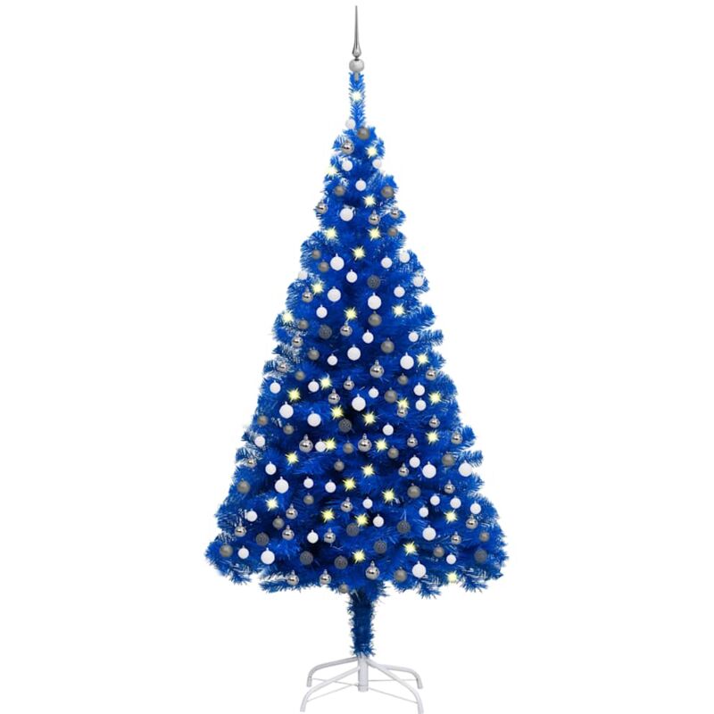 

Árbol de Navidad artificial con LED y bolas PVC azul 240 cm - Vidaxl