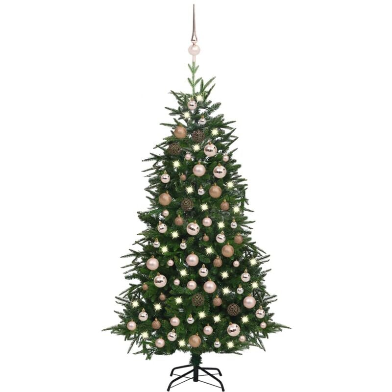 

vidaXL Árbol de Navidad artificial con LED y bolas PVC PE verde 180 cm