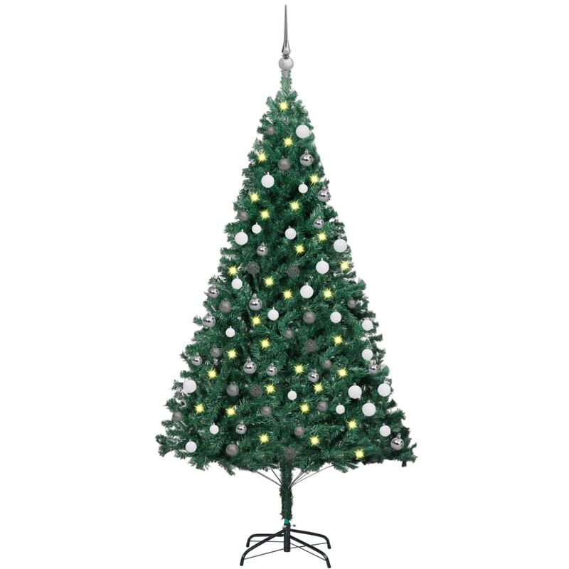 

Árbol de Navidad artificial con LED y bolas PVC verde 120 cm - Vidaxl