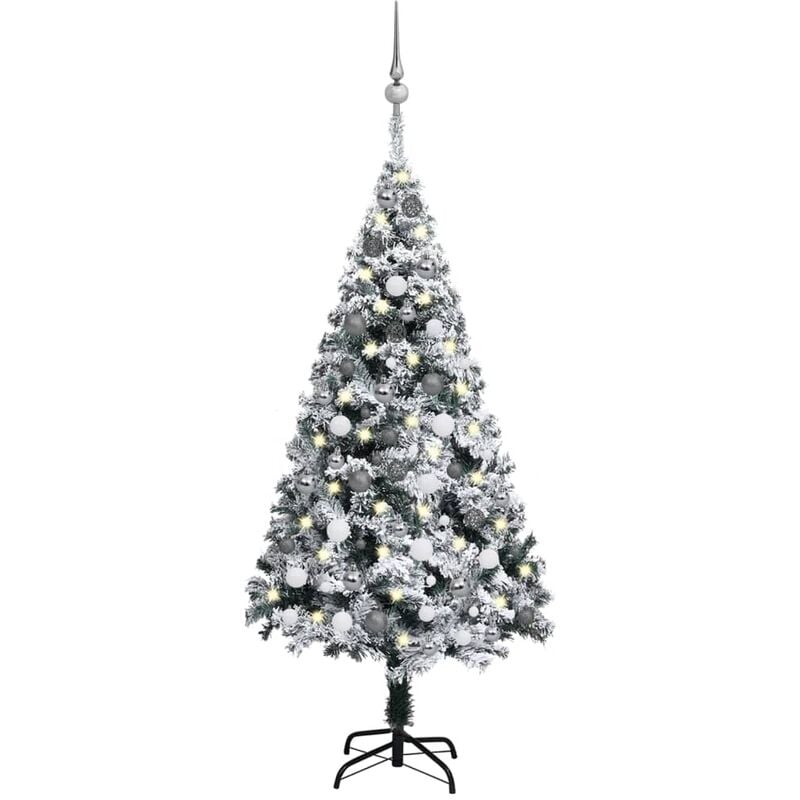 

Árbol de Navidad artificial con LED y bolas PVC verde 150 cm - Vidaxl