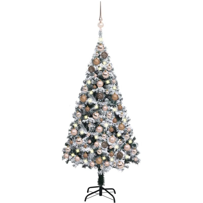 

Árbol de Navidad artificial con LED y bolas PVC verde 150 cm - Vidaxl