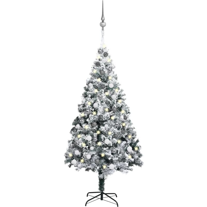 

Árbol de Navidad artificial con LED y bolas PVC verde 180 cm - Vidaxl