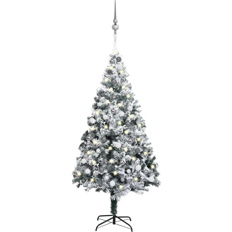 

vidaXL Árbol de Navidad artificial con LED y bolas PVC verde 210 cm