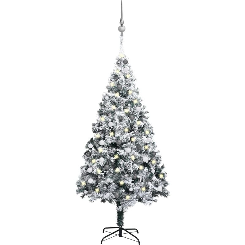 

Árbol de Navidad artificial con LED y bolas PVC verde 240 cm - Vidaxl