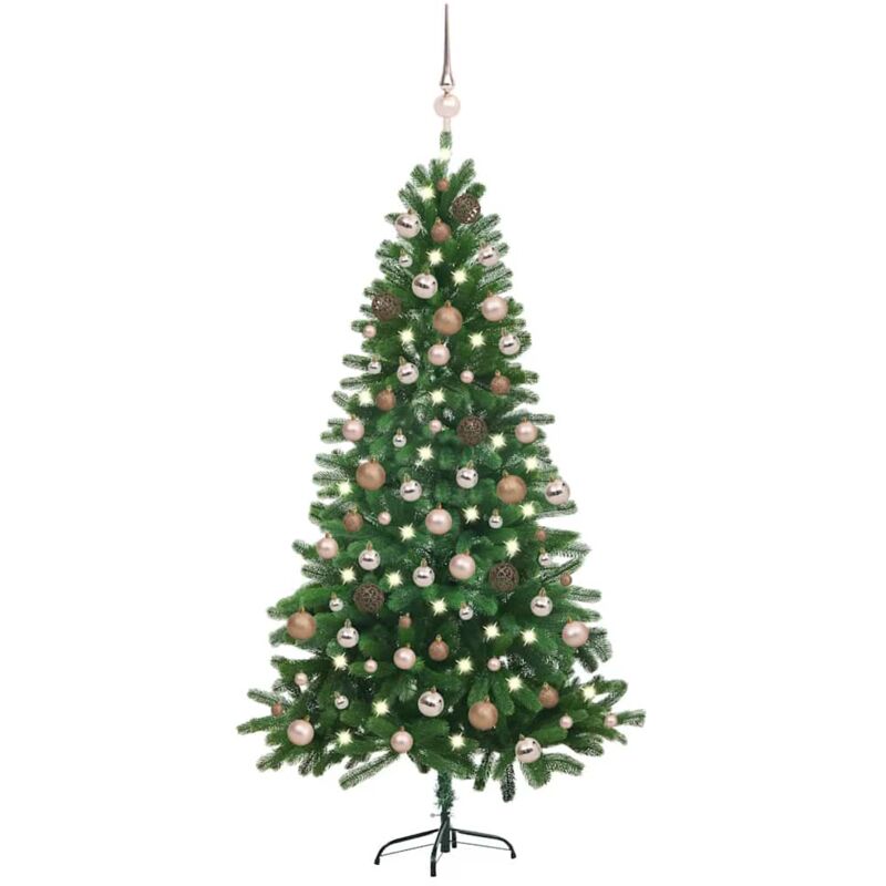 

Árbol de Navidad artificial con LED y bolas verde 150 cm - Vidaxl