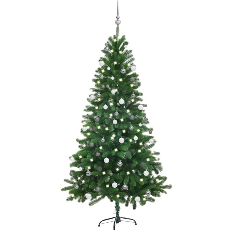 

Árbol de Navidad artificial con LED y bolas verde 180 cm - Vidaxl