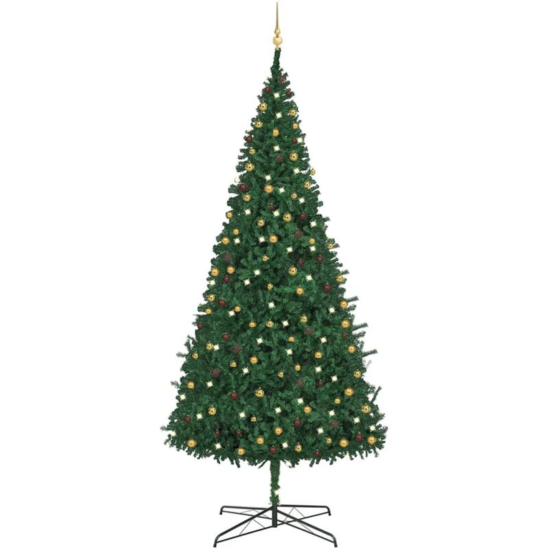 

Árbol de Navidad artificial con LED y bolas verde 400 cm - Vidaxl