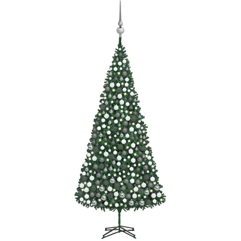 

vidaXL Árbol de Navidad artificial con LED y bolas verde 500 cm