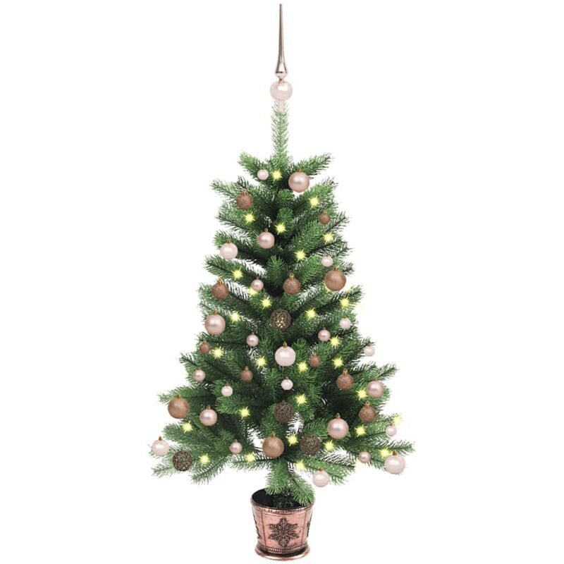 

Árbol de Navidad artificial con LED y bolas verde 65 cm - Vidaxl