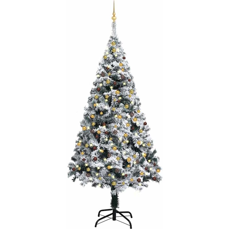 

Árbol de Navidad artificial con LED y bolas verde PVC 240 cm - Vidaxl