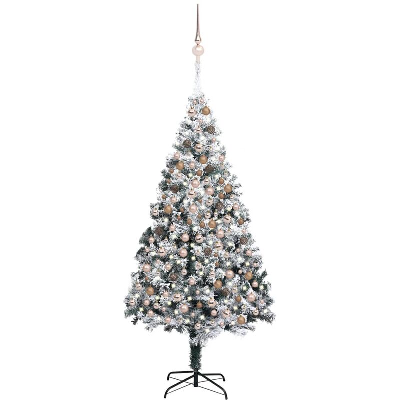 

vidaXL Árbol de Navidad artificial con LED y bolas verde PVC 240 cm