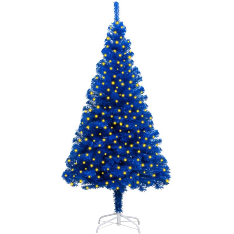 

Árbol de Navidad artificial con LED y soporte azul PVC 210 cm - Vidaxl