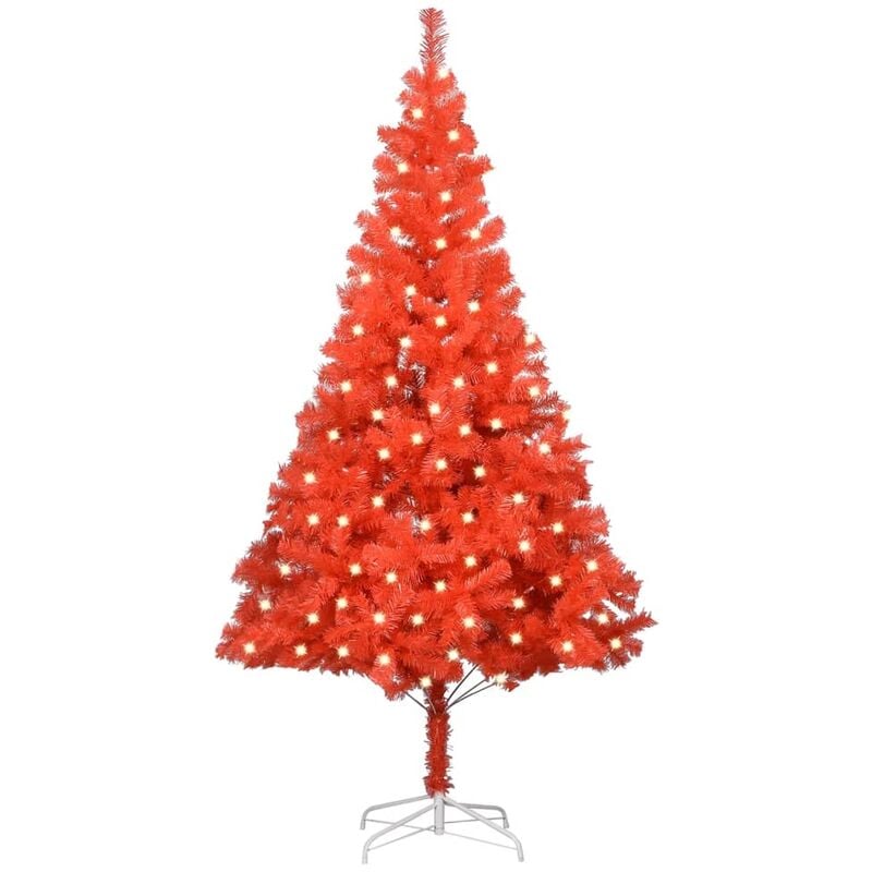 

Árbol de Navidad artificial con LED y soporte rojo PVC 240 cm - Vidaxl