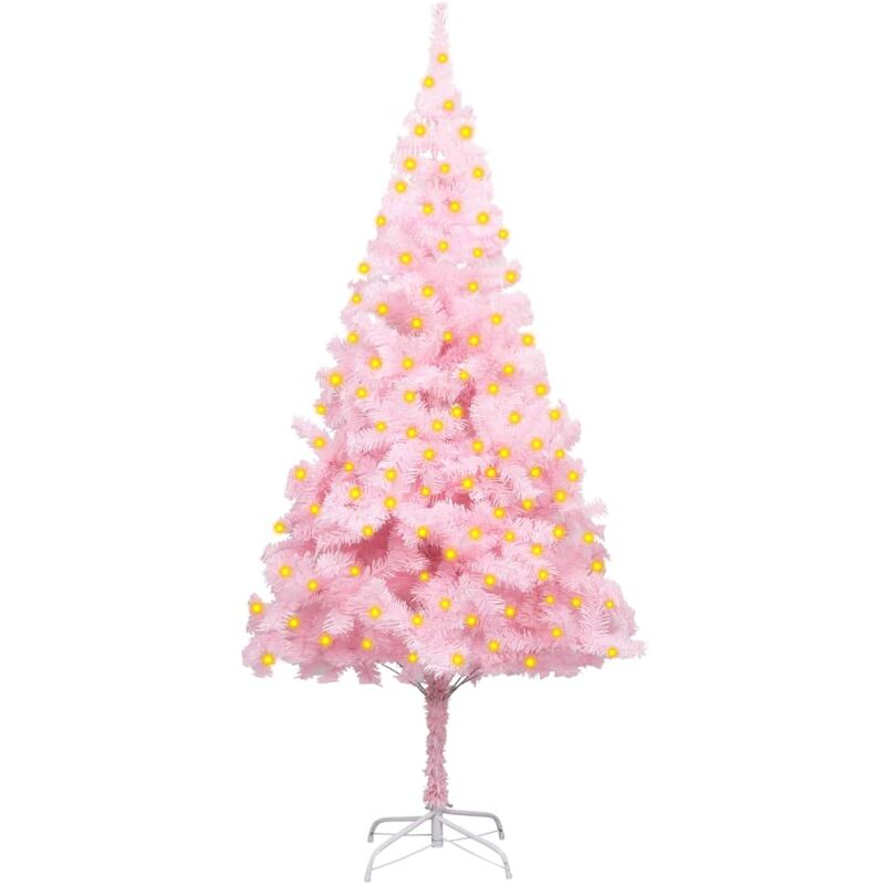 

Vidaxl - Árbol de Navidad artificial con LED y soporte rosa PVC 180 cm