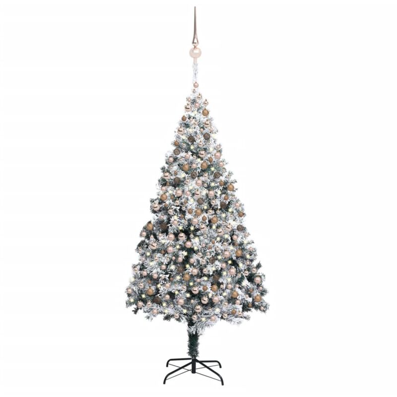 

vidaXL Árbol de Navidad artificial con LEDs, bolas y nieve verde 400 cm