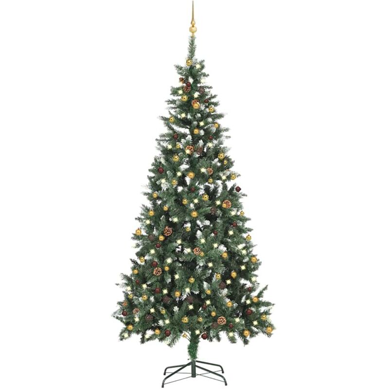 

Árbol de Navidad artificial con LEDs y bolas 210 cm - Vidaxl
