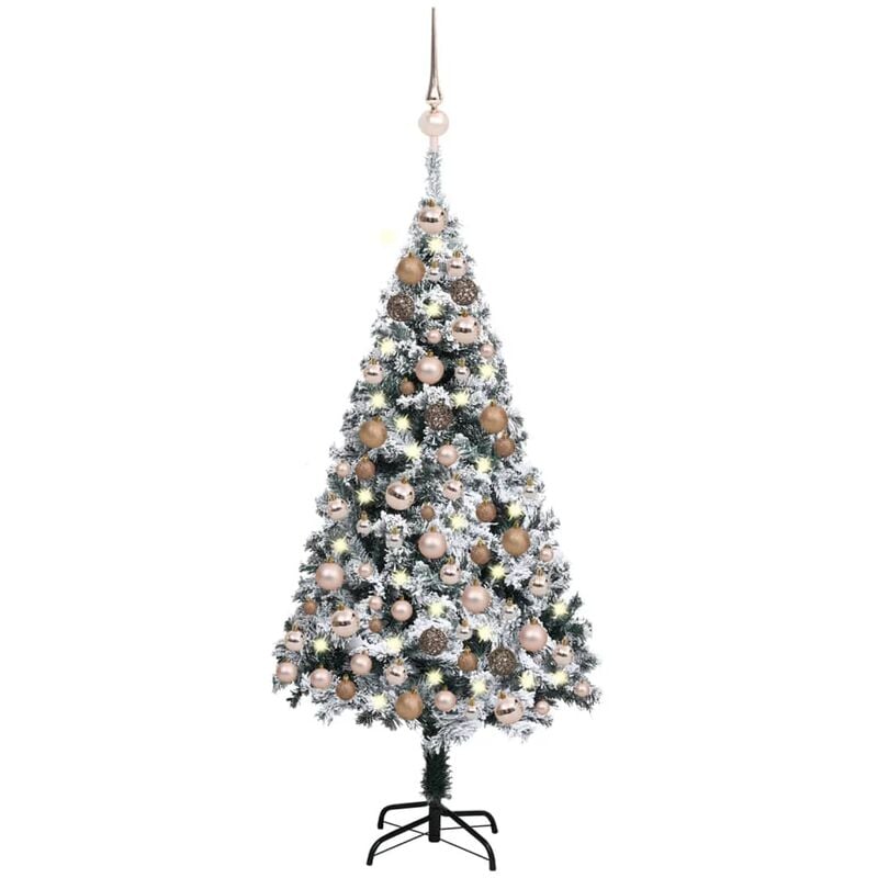 

Árbol de Navidad artificial con LEDs y bolas verde 120 cm - Vidaxl