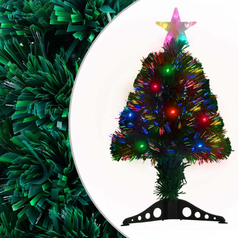 

Árbol de Navidad artificial con soporte/LED 64 cm fibra óptica - Verde - Vidaxl