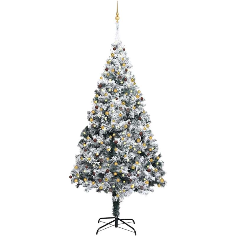 

Árbol de Navidad artificial cpn LEDs, bolas y nieve verde 300 cm - Vidaxl