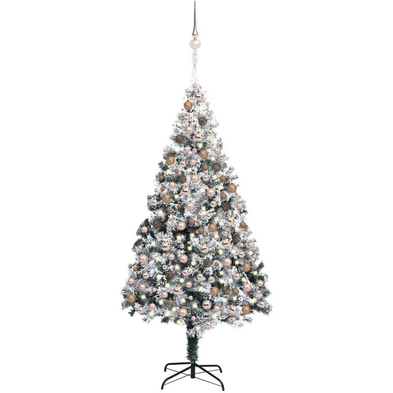 

Árbol de Navidad artificial cpn LEDs, bolas y nieve verde 300 cm - Vidaxl