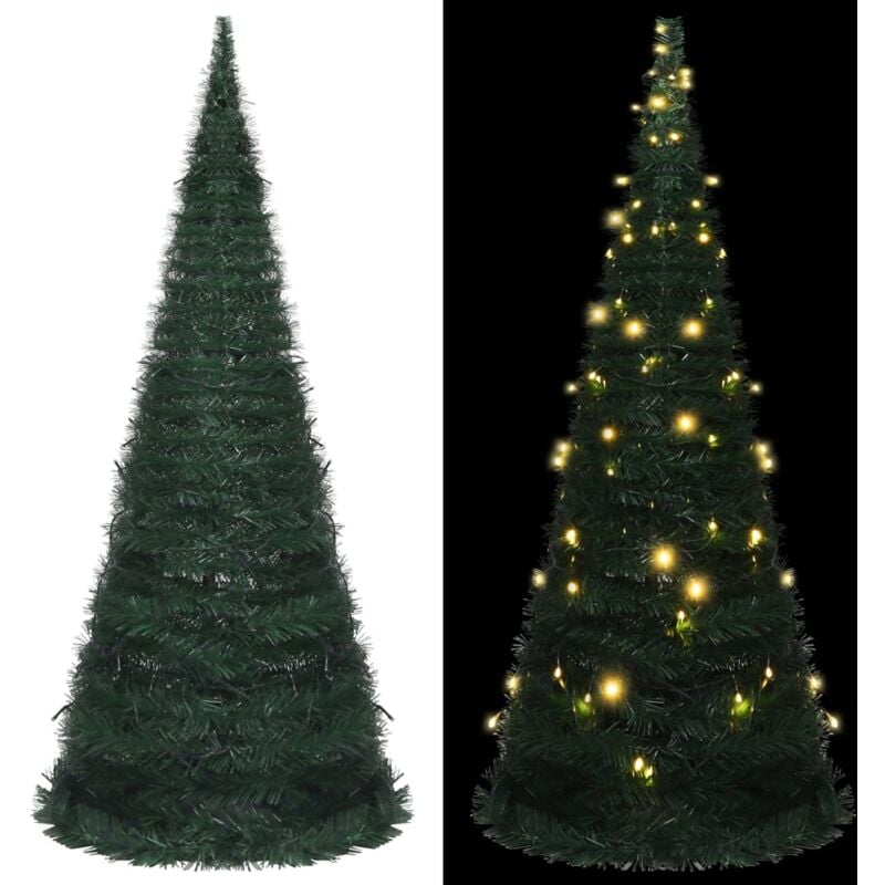 

Árbol de Navidad artificial emergente tira LED verde 210 cm - Verde - Vidaxl