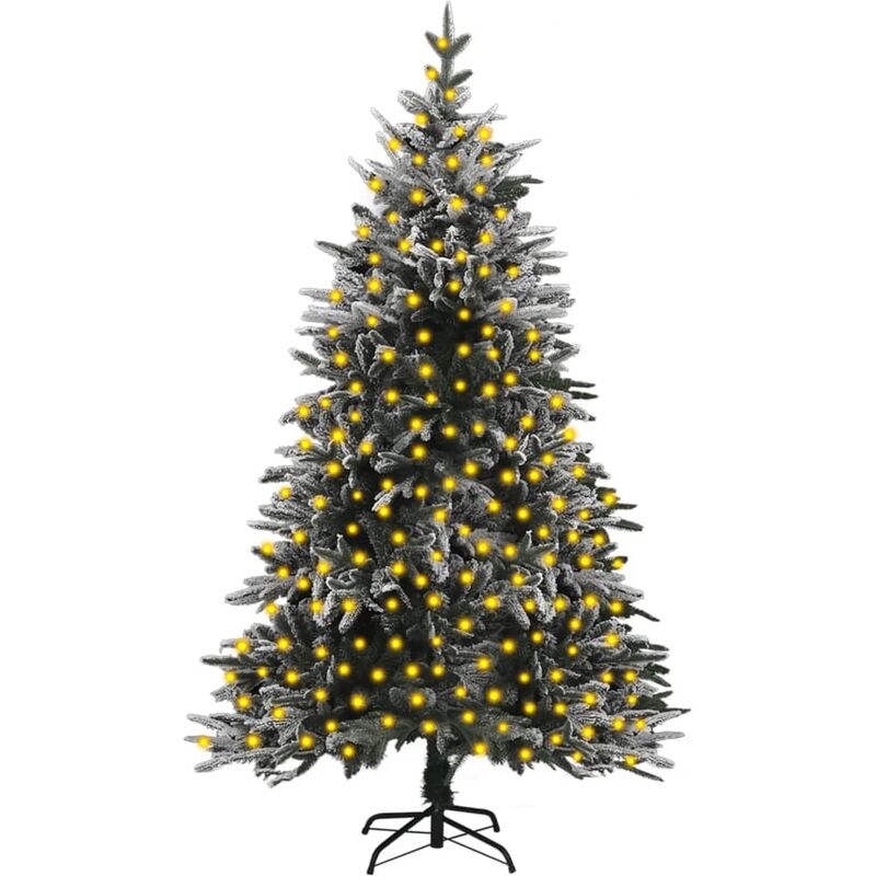 

Árbol de Navidad artificial LED nieve flocada 210 cm PVC y PE - Vidaxl