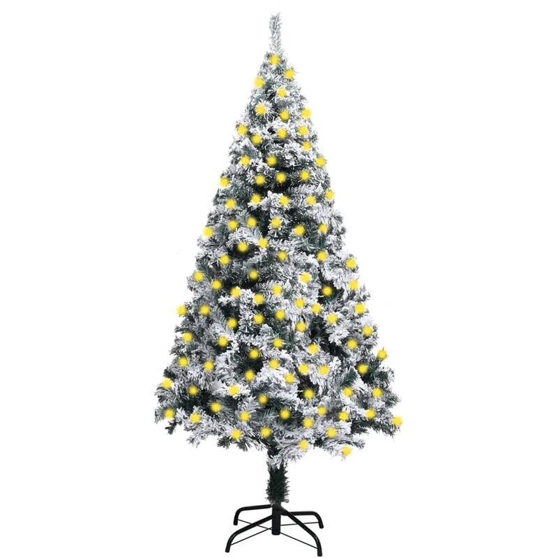 

Árbol de Navidad artificial LED nieve flocado PVC verde 240 cm - Vidaxl