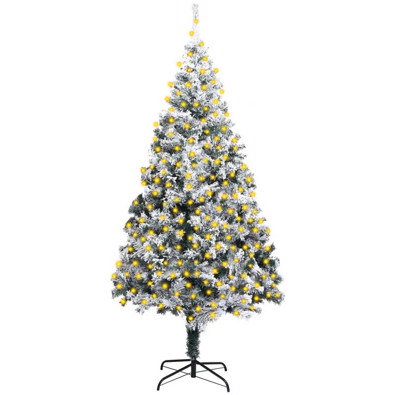 

Árbol de Navidad artificial LED PVC verde nieve flocado 300 cm - Vidaxl